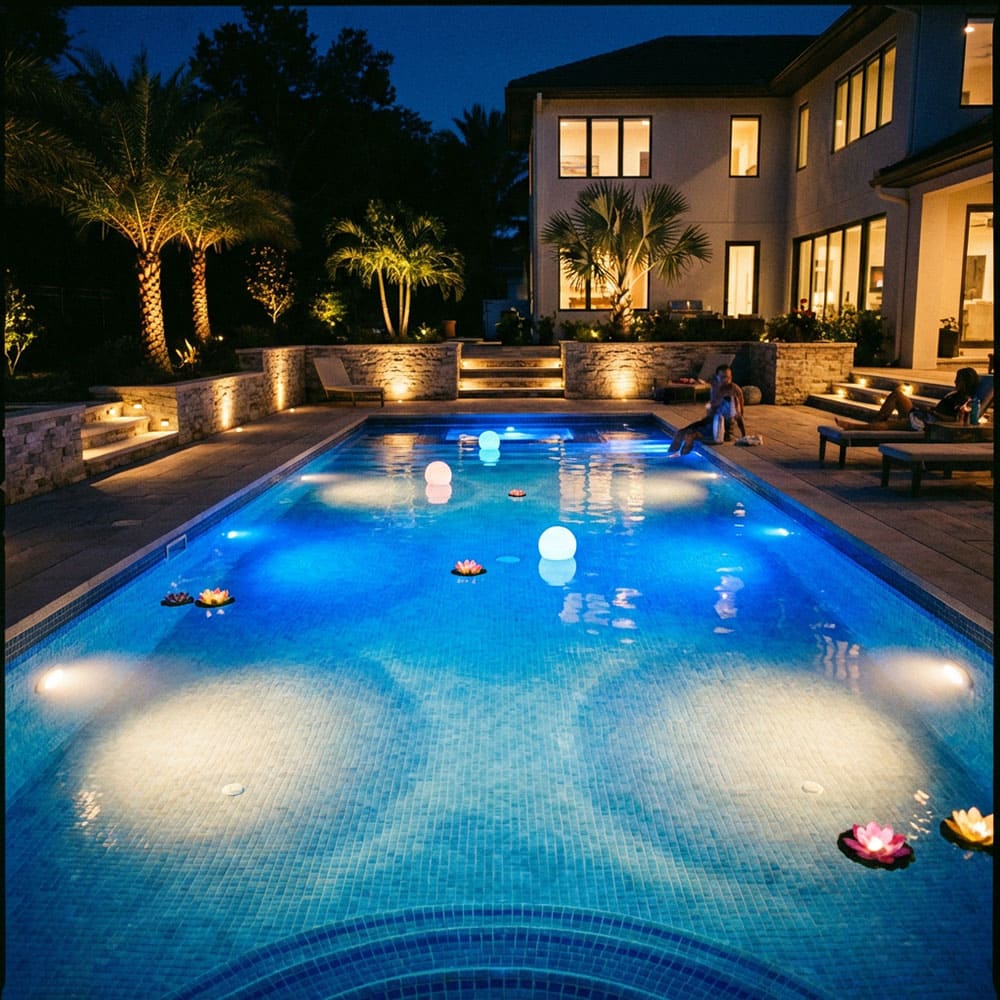 Swimming pool underwater LED lighting